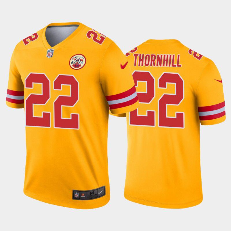 Men Kansas City Chiefs 22 Juan Thornhill Nike Gold Inverted Legend NFL Jersey